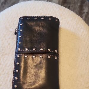 Black Studded Leather Wallet